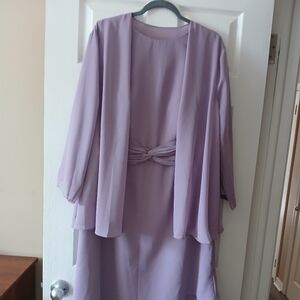 NWT Gorgeous Tea-Length Dress with Jacket - 2 Piece - Lilac - 16W